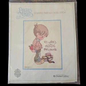 NWT Vintage Precious Moments Counted Cross-stitch Kit Little Boy